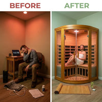 3 - Person FAR Infrared Sauna in Cedar — Before & After