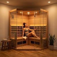 3 - Person FAR Infrared Sauna in Cedar — Lifestyle