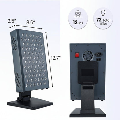 Red Light Therapy Panel Device – 630Nm 660Nm 810Nm 850Nm Red & near Infrared Light Therapy, LED Light Therapy Lamp, 72 Quad Chip Leds, Adjustable Brightness, Pulse Mode – ULTRA360 — product view 2